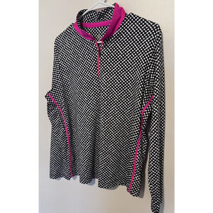 Tail White Label Top Women’s XL Black Pink 1/4 Zip Golf Tennis Athletic Pullover